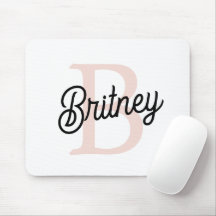 Modern Personlig Monogram och Namn Pastel Rosa