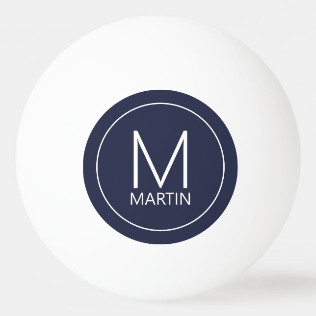 Modern Personlig Monogram och Namn Ping Pong Ba Pingisboll (Framsidan)