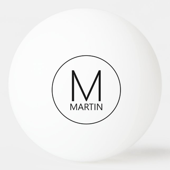 Modern Personlig Monogram och Namn Ping Pong Ba Pingisboll (Framsidan)