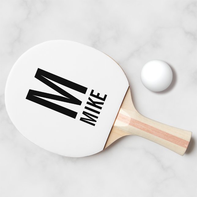 Modern Personlig Monogram och Namn Pingisracket (Skapare uppladdad)