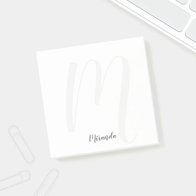 Modern Personlig Monogram och Namn Post-it Block (Skapare uppladdad)