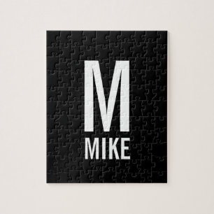 Modern Personlig Monogram och Namn Pussel