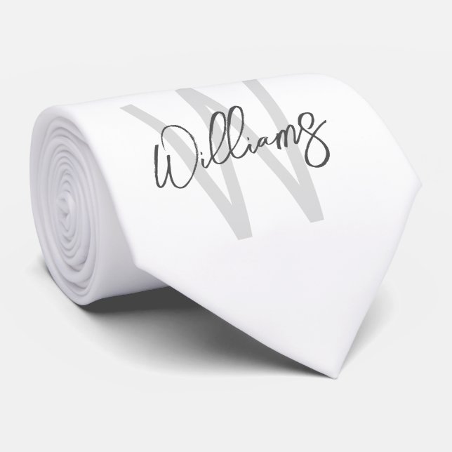 Modern personlig monogram och namn slips (Rullad)