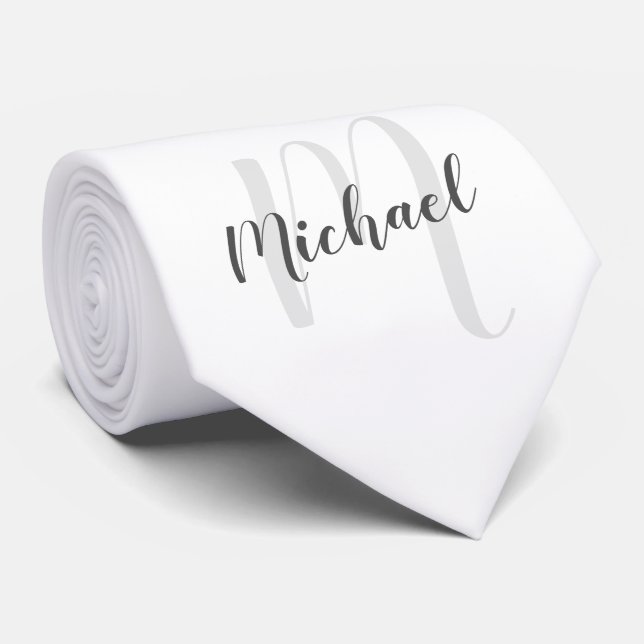 Modern personlig monogram och namn slips (Rullad)