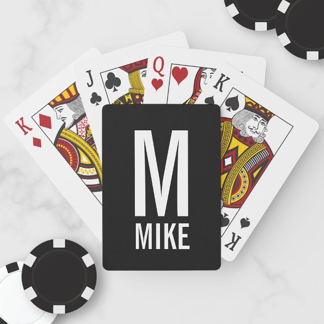 Modern Personlig Monogram och Namn Spel Kort (Skapare uppladdad)