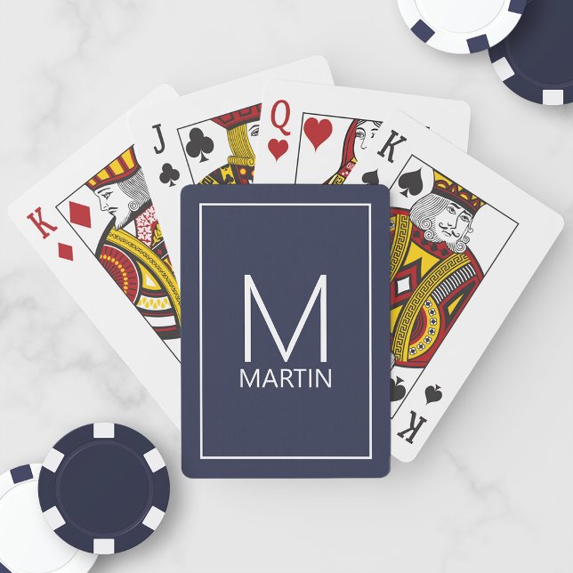 Modern Personlig Monogram och Namn-spelkort Casinokort (Skapare uppladdad)