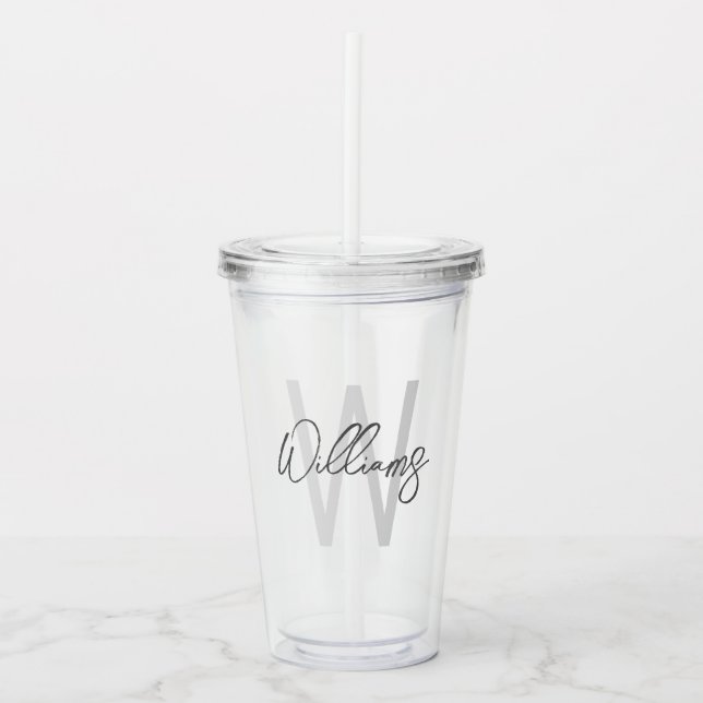 Modern Personlig Monogram och Namn Take Away Mugg (Framsida)