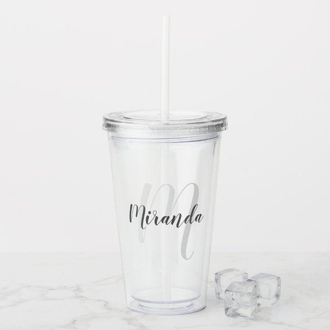 Modern Personlig Monogram och Namn Take Away Mugg (Skapare uppladdad)