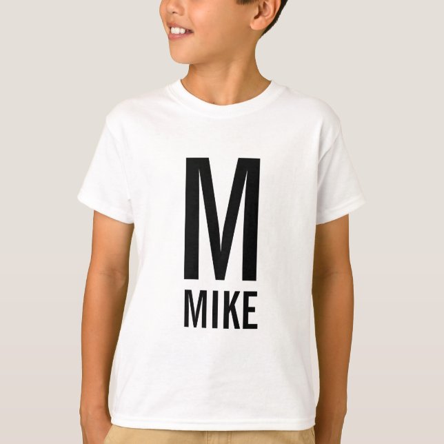 Modern Personlig Monogram och Namn Tee Shirt (Framsida)