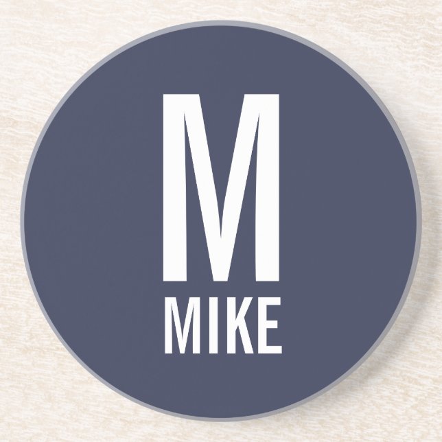 Modern Personlig Monogram och Namn Underlägg (Framsidan)