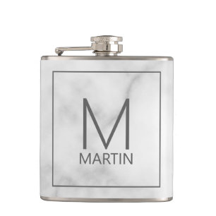 Modern personlig monogram och namnflaska fickplunta