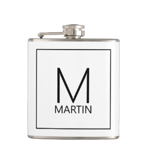 Modern personlig monogram och namnflaska fickplunta