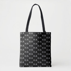 Modern personlig monogram på svart och vitt tygkasse