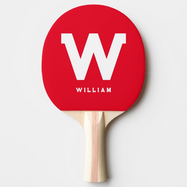 Modern Personlig Monogrammed Bord Tennis Red Pingisracket (Framsidan)