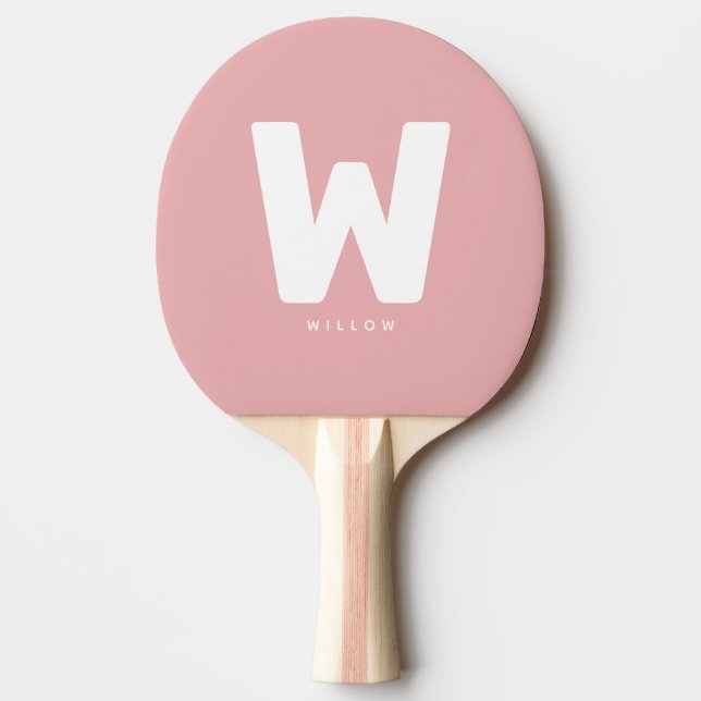 Modern Personlig Monogrammed Bord Tennis Rosa Pingisracket (Framsidan)