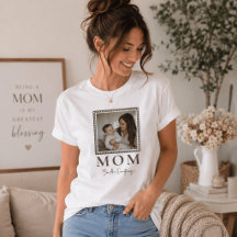 Modern personlig mor T-shirt med foto - gåva