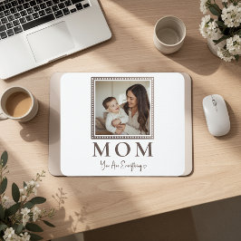 Modern personlig musmatta med mammas foto - presen