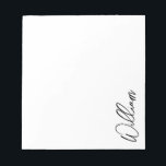 Modern Personlig Namn Anteckningsblock<br><div class="desc">Modern Minimalistisk Personlig Namn ger Den här designen har personlig namn i ett svart modernt handskriftsteckensnitt på vit bakgrund.</div>
