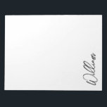 Modern Personlig Namn Anteckningsblock<br><div class="desc">Modern Minimalistisk Personlig Namn ger Den här designen har personlig namn i ett svart modernt handskriftsteckensnitt på vit bakgrund.</div>