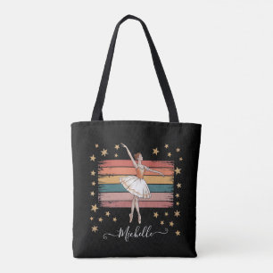Modern Personlig Namn Ballet Ballerina Black Tygkasse