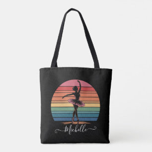 Modern Personlig Namn Ballet Ballerina Black Tygkasse