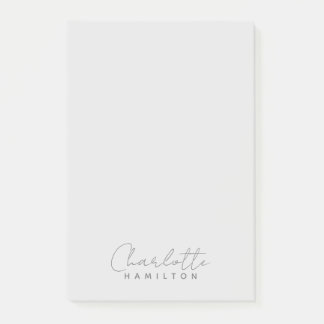 Modern Personlig Namn Grått Tones Post-it Block