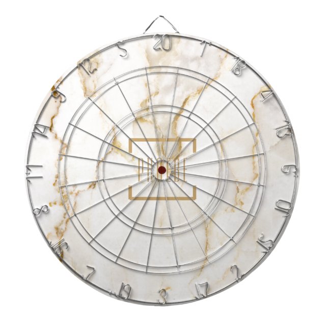 Modern Personlig Namn Guld Effect Marble Darttavla (Framsidan)