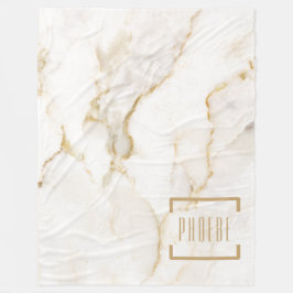 Modern personlig namn guld effekt marmor fleecefilt