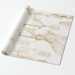 Modern personlig namn guld effekt marmor presentpapper