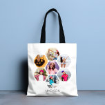 Modern Personlig Namn i flera fotosamlingar Tygkasse<br><div class="desc">Multi Photo Collage Modern Personlig Namn Tote bags har en fotokollage av dina favoritfoton i en sexhörning. Personlig med ditt namn i moderna svarta skript. Perfekt för födelsedag, jul, Mors dag, morföräldrar, syster, bästa vän med mera. PHOTO TIP: centrera dina foton innan du laddar upp dem till Zazzle. Designad av...</div>