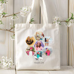 Modern Personlig Namn i flera fotosamlingar Tygkasse<br><div class="desc">Multi Photo Collage Modern Personlig Namn Tote bags har en fotokollage av dina favoritfoton i en sexhörning. Personlig med ditt namn i moderna svarta skript. Perfekt för födelsedag, jul, Mors dag, morföräldrar, syster, bästa vän med mera. PHOTO TIP: centrera dina foton innan du laddar upp dem till Zazzle. Designad av...</div>
