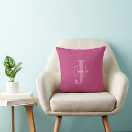 Modern Personlig Namn Initial Monogram Girly Kudde