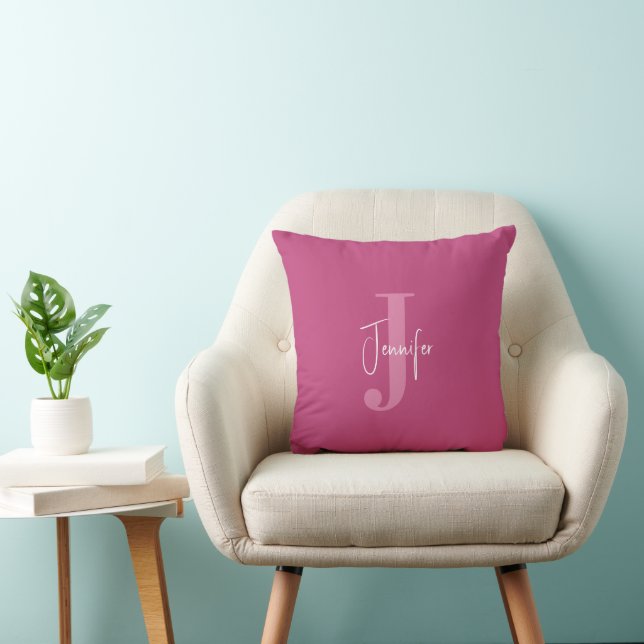 Modern Personlig Namn Initial Monogram Girly Kudde (Stol)