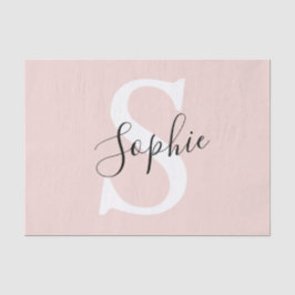 Modern Personlig Namn Monogram Pastel Rosa