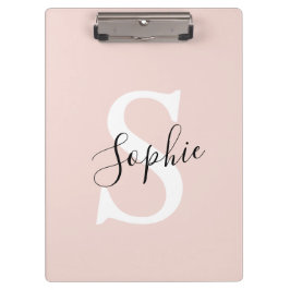 Modern Personlig Namn Monogram Pastel Rosa