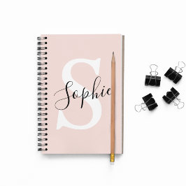 Modern Personlig Namn Monogram Pastel Rosa