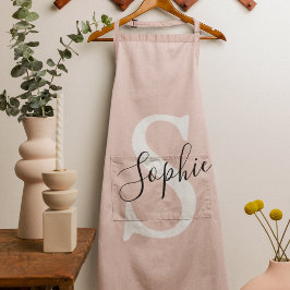 Modern Personlig Namn Monogram Pastel Rosa