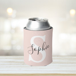 Modern Personlig Namn Monogram Pastel Rosa
