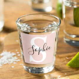 Modern Personlig Namn Monogram Pastel Rosa