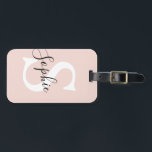 Modern Personlig Namn Monogram Pastel Rosa Bagagebricka<br><div class="desc">Modern Personlig Namn Monogram Pastel Rosa</div>