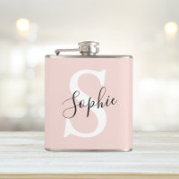 Modern Personlig Namn Monogram Pastel Rosa
