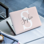 Modern Personlig Namn Monogram Pastel Rosa HP Laptopskin<br><div class="desc">Modern Personlig Namn Monogram Pastel Rosa</div>