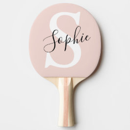 Modern Personlig Namn Monogram Pastel Rosa Pingisracket