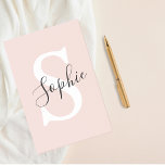 Modern Personlig Namn Monogram Pastel Rosa Post-it Block<br><div class="desc">Modern Personlig Namn Monogram Pastel Rosa</div>