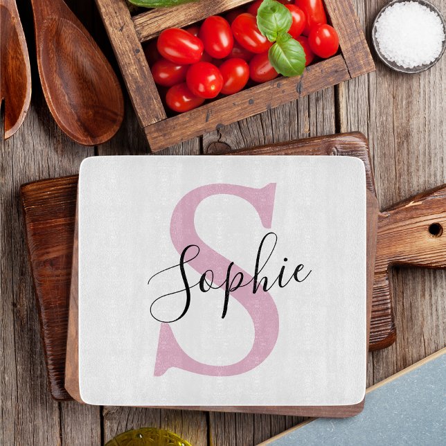 Modern Personlig Namn Monogram Rosa (Skapare uppladdad)