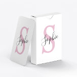 Modern Personlig Namn Monogram Rosa Casinokort<br><div class="desc">Modern Personlig Namn Monogram Rosa</div>