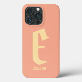 Modern Personlig Namn Monogram Rosa iphone case