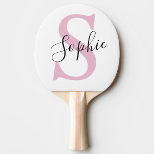Modern Personlig Namn Monogram Rosa Pingisracket