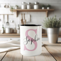 Modern Personlig Namn Monogram Rosa