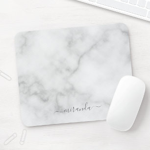 Modern Personlig Namn White Marble Musmatta